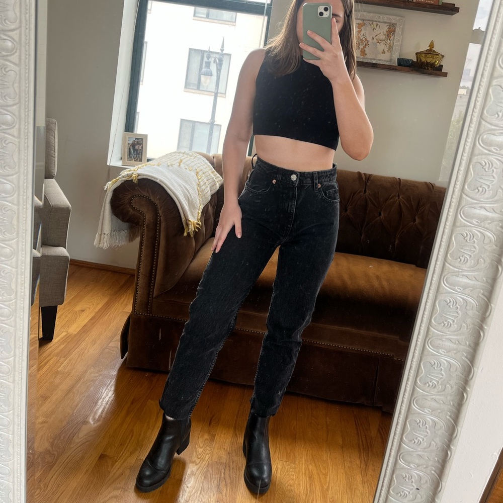 Zara Black Mom Jeans